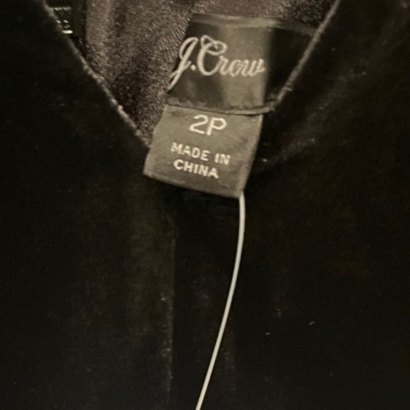 J. Crew V-neck wide-leg velvet jumpsuit Black Size 2P NWT - Picture 7 of 8